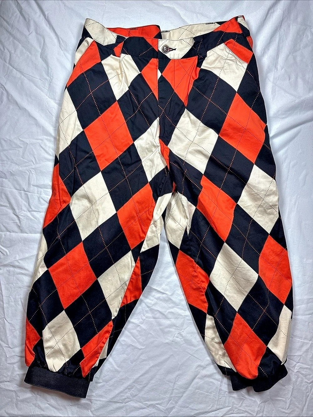Loudmouth Argyle Orange & Black Waist 32